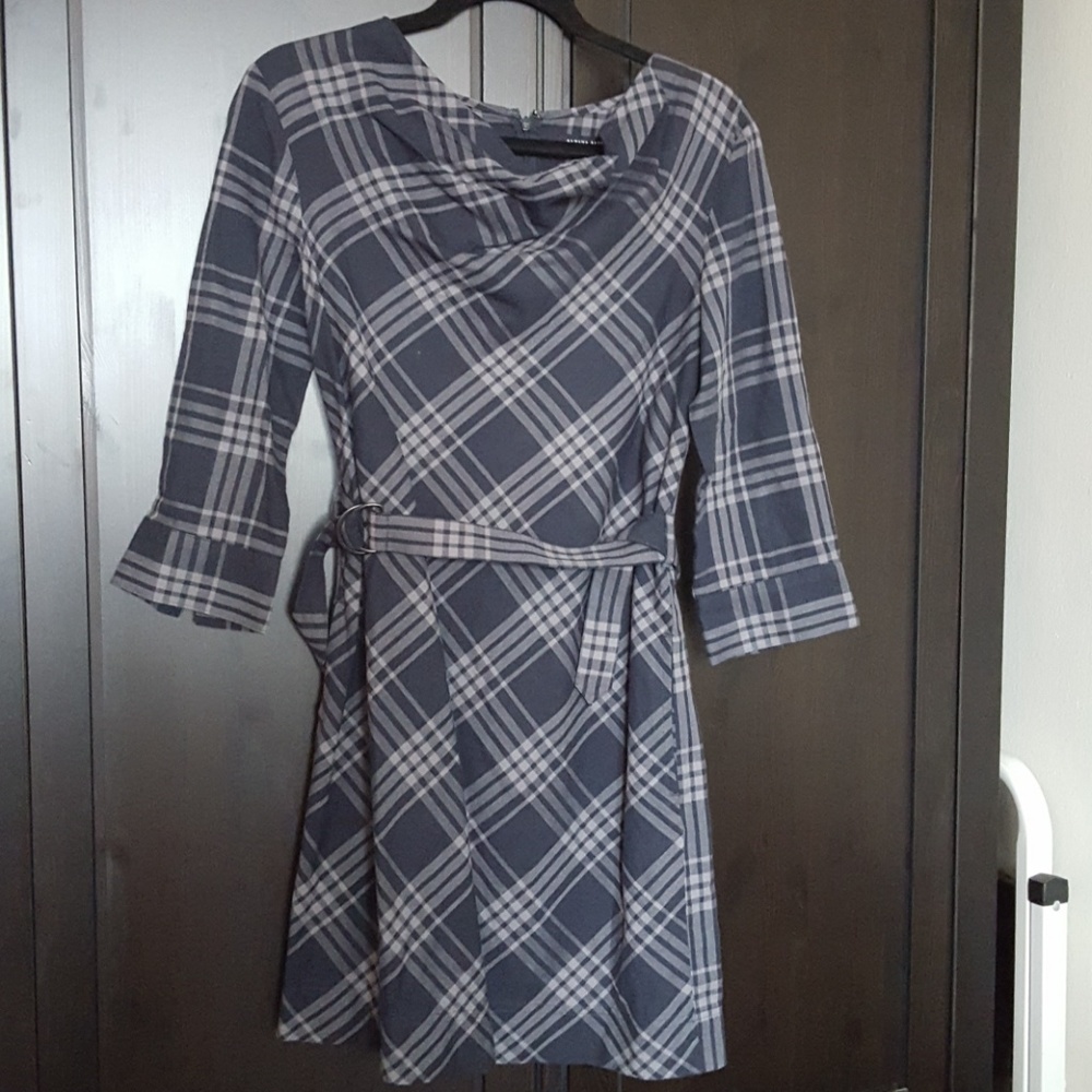 Gray Plaid Banana Republic Dress